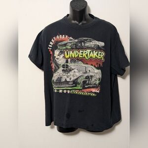 Men's Tommy Gray As Undertaker Graphic  Moto Pro Mod Racing Black T-Shirt Size L